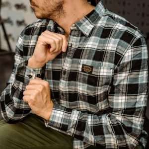 Camisa Royal Enfield Mid Rayas Gris