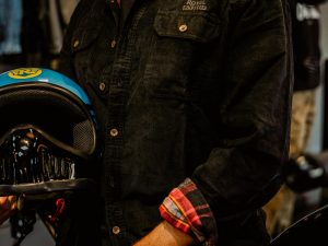 Camisa Royal Enfield Rayas Negro