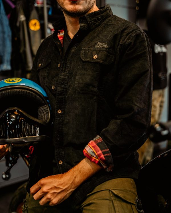 Camisa Royal Enfield Rayas Negro