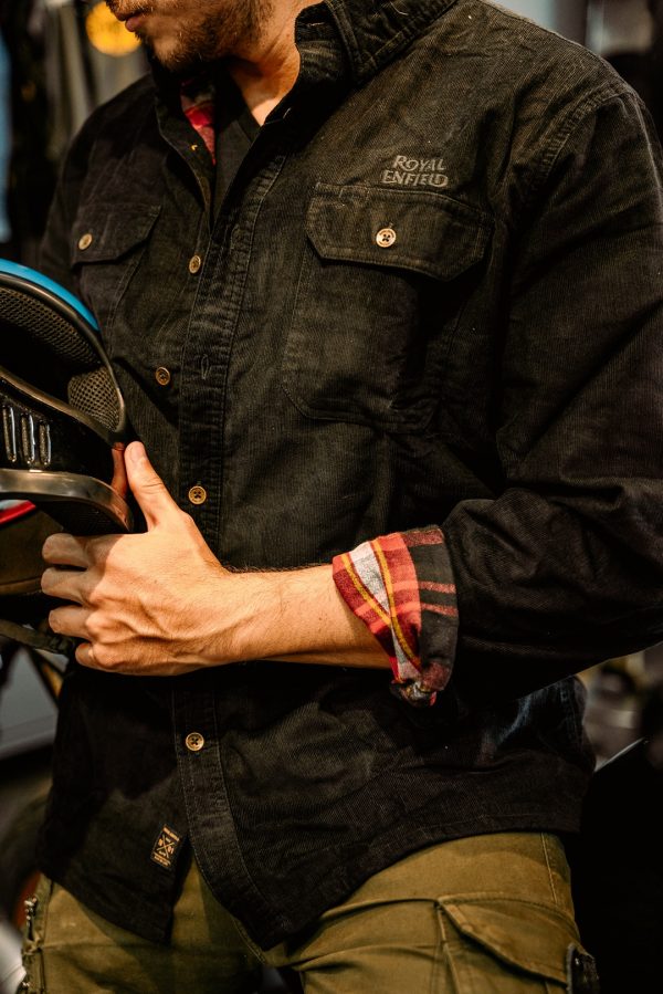 Camisa Royal Enfield Rayas Negro