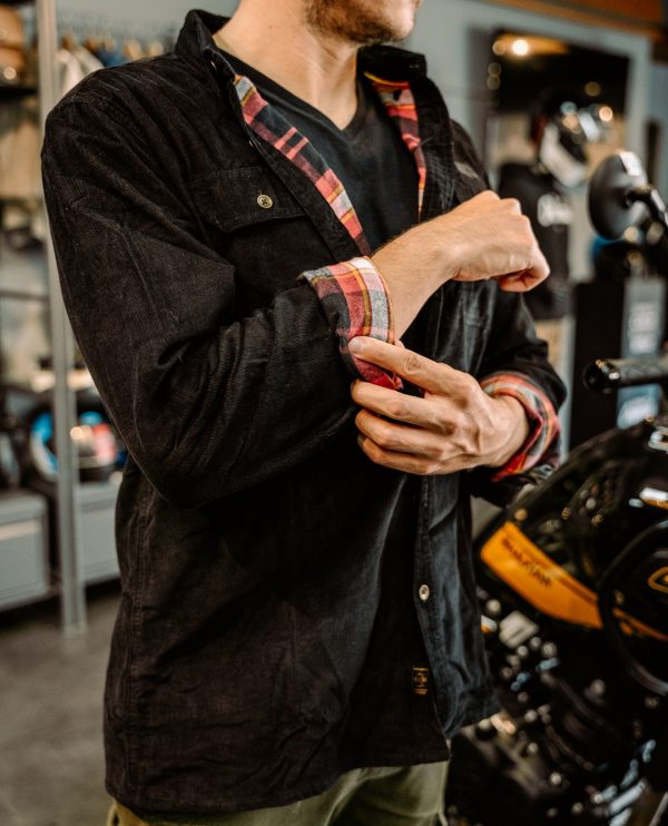 Camisa Royal Enfield Rayas Negro