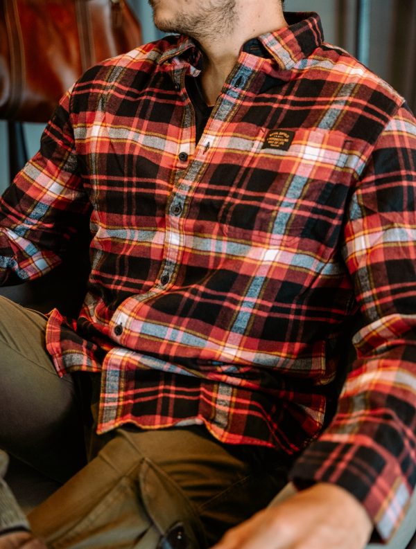 Camisa Royal Enfield Rayas Rojo