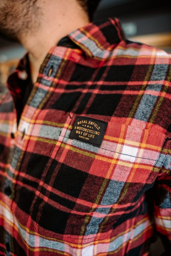 Camisa Royal Enfield Rayas Rojo