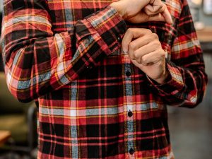 Camisa Royal Enfield Rayas Rojo