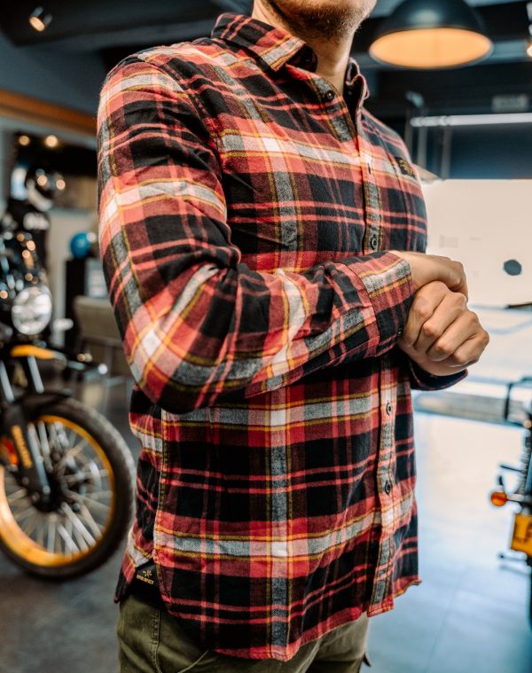 Camisa Royal Enfield Rayas Rojo