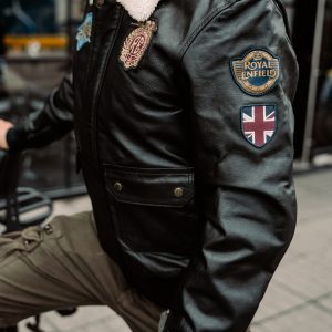 Chaqueta Royal Enfield Bomber Vintage Negro