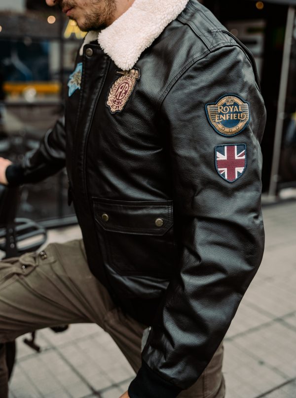 Chaqueta Royal Enfield Bomber Vintage Negro