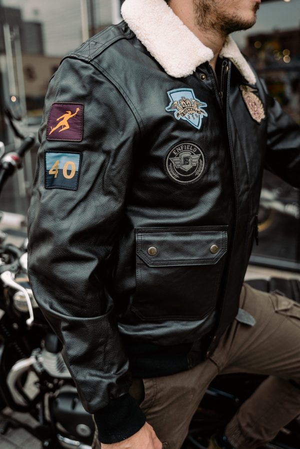 Chaqueta Royal Enfield Bomber Vintage Negro