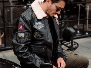 Chaqueta Royal Enfield Bomber Vintage Negro