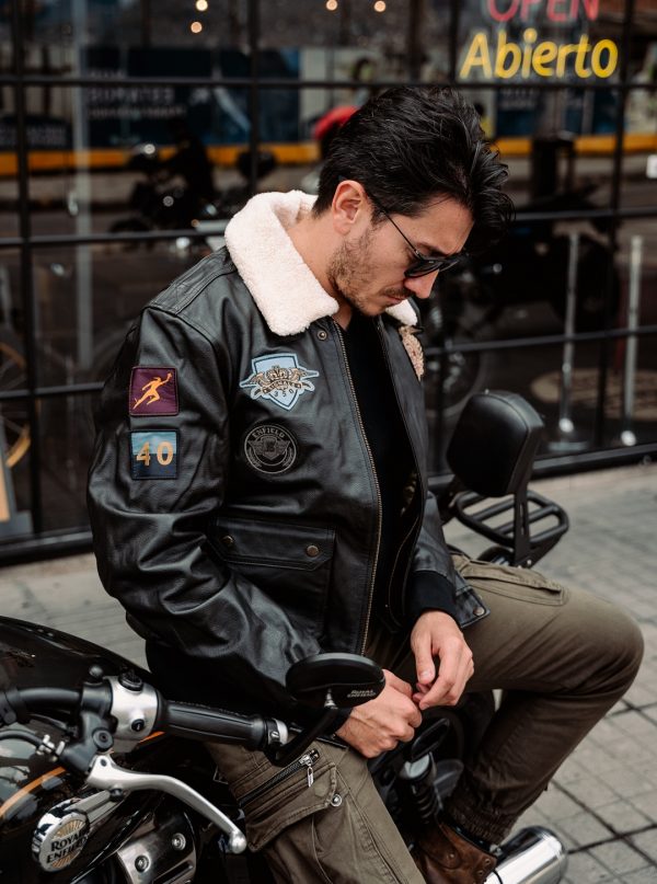 Chaqueta Royal Enfield Bomber Vintage Negro