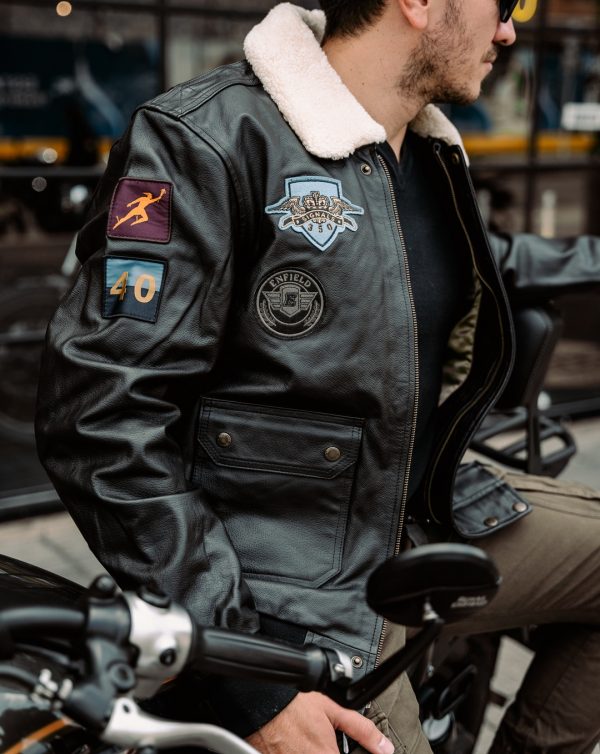 Chaqueta Royal Enfield Bomber Vintage Negro