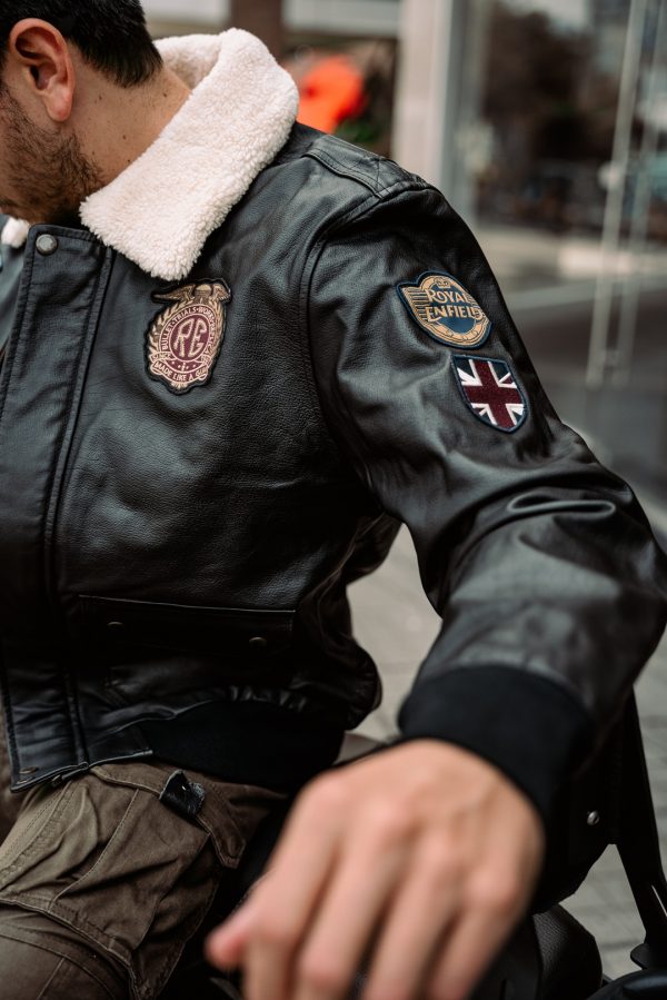 Chaqueta Royal Enfield Bomber Vintage Negro