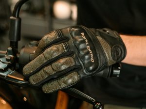 Guantes Royal Enfield Cuero Negro Verde