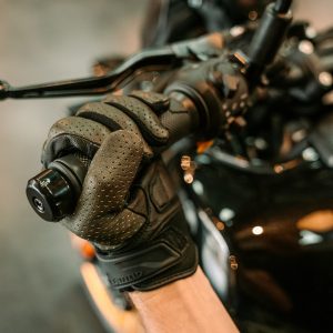 Guantes Royal Enfield Cuero Negro Verde