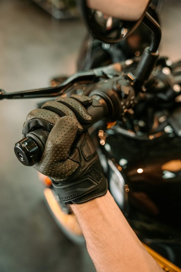 Guantes Royal Enfield Cuero Negro Verde