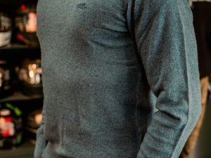 Sueter Royal Enfield Flatknit Crew Azul