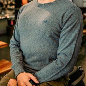 Sueter Royal Enfield Flatknit Crew Azul