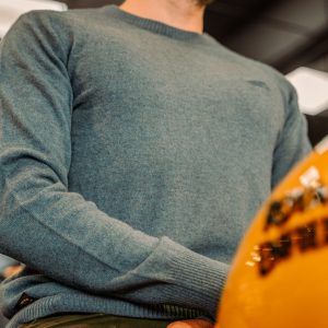 Sueter Royal Enfield Flatknit Crew Azul