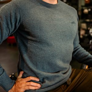 Sueter Royal Enfield Flatknit Crew Azul