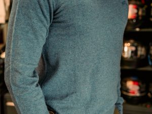 Sueter Royal Enfield Flatknit Crew Azul