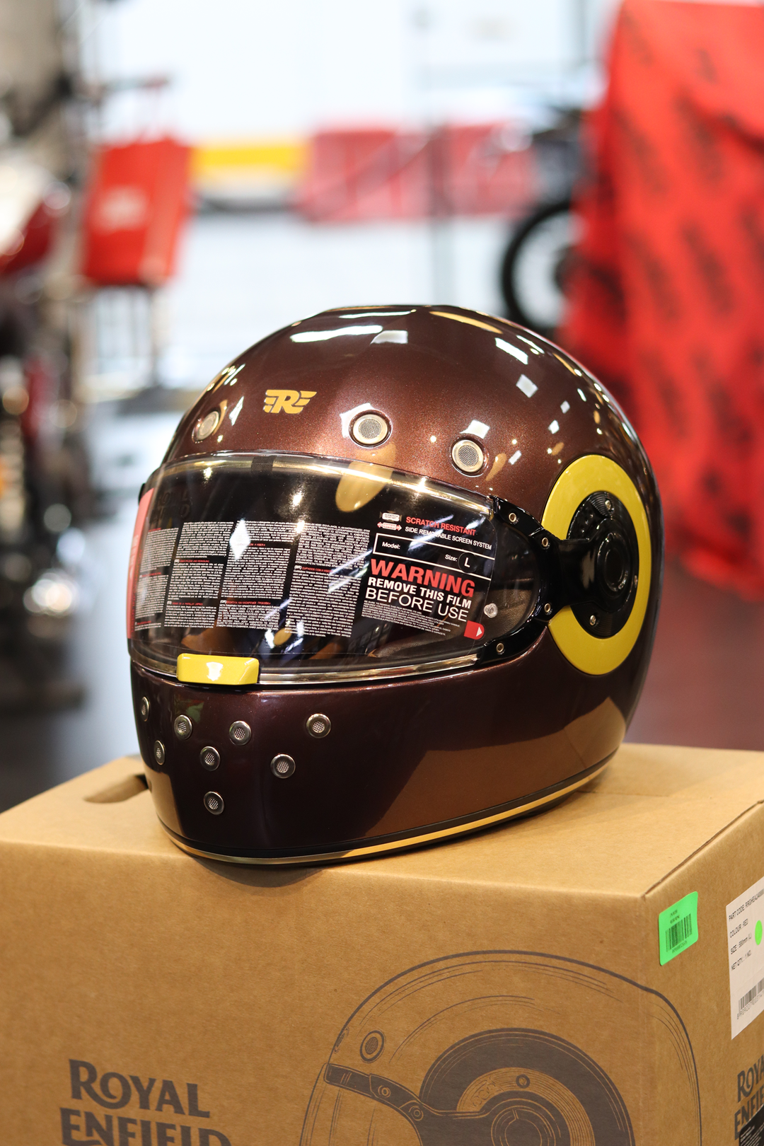 Casco RE RF-1 Marrón/Amarillo M58